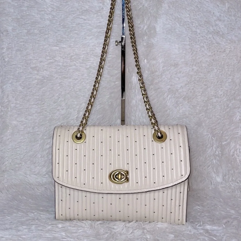 Coach Parker Chain Crossbody Bag Shoulder Purse with Quilting & Rivets i… - Picture 3 of 16